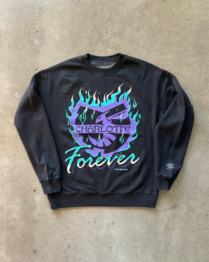 Glory Days Apparel - Charlotte Forever Faded Black Relaxed Fit Sweatshirt