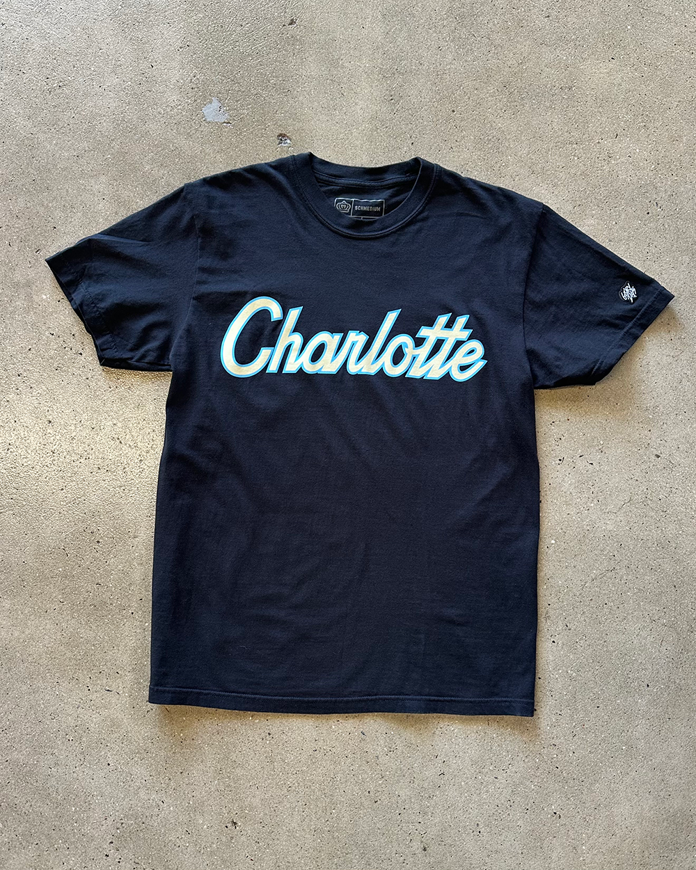 Glory Days Apparel - Charlotte Retro Script Black T-Shirt