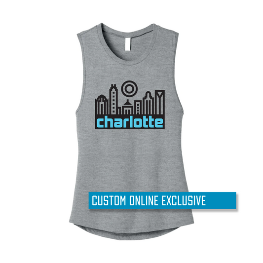 *Custom Online Exclusive* Glory Days Apparel - Charlotte Skyline Women’s Jersey Muscle Tank