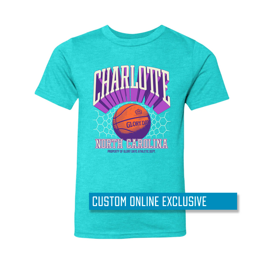 *Custom Online Exclusive* Glory Days Apparel - Classic Hoops Teal Youth T-Shirt