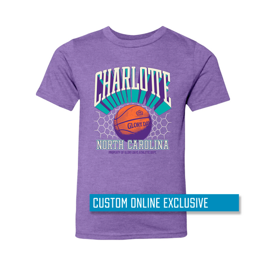 *Custom Online Exclusive* Glory Days Apparel - Classic Hoops Purple Youth T-Shirt