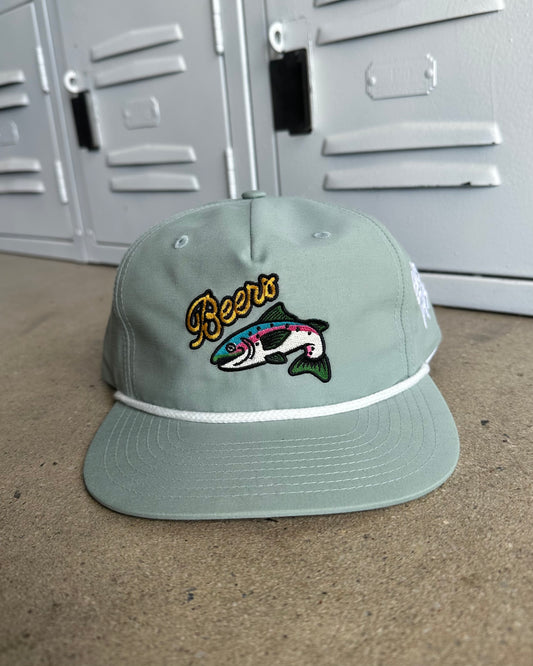 Glory Days Apparel - Beers Fish Dusty Blue Rope Hat