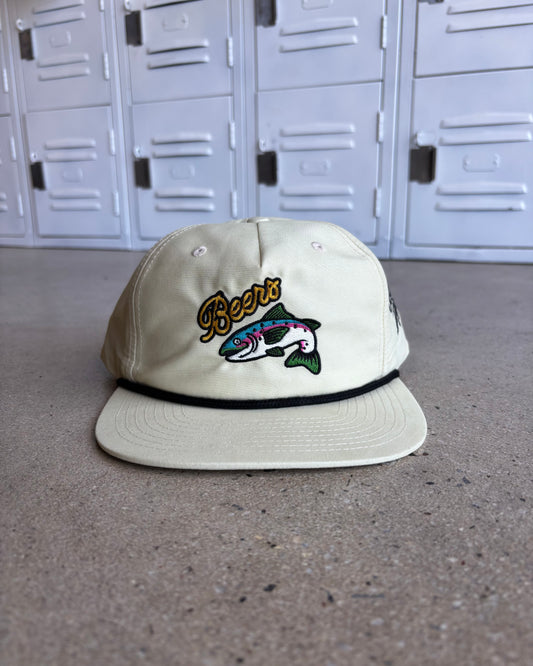 Glory Days Apparel - Beers Fish Ivory/Black Rope Hat