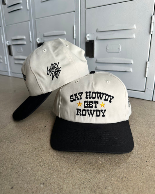 Glory Days Apparel - Say Howdy Get Rowdy Natural/Black Hat