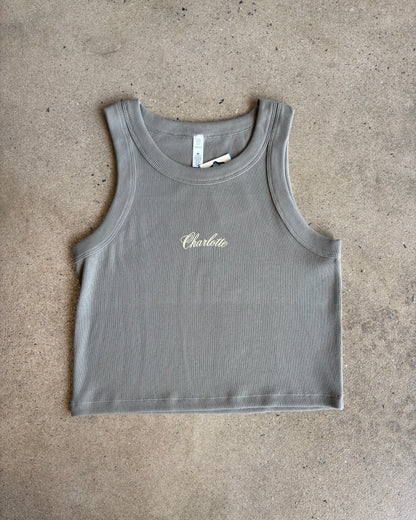 Glory Days Apparel - Charlotte Prestige Eucalyptus Organic Rib Crop Tank