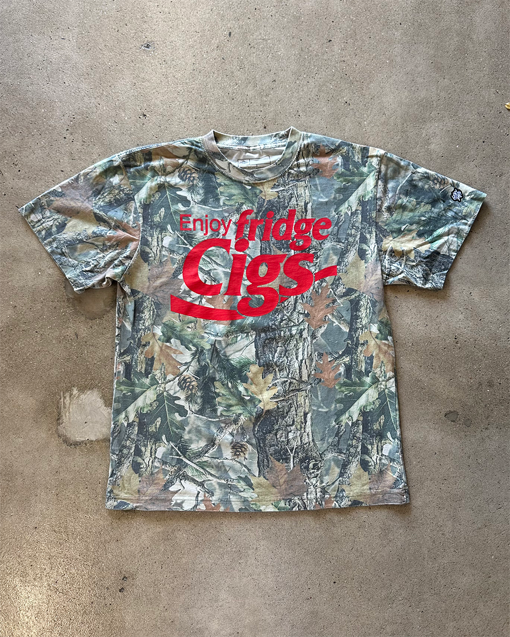 Glory Days Apparel -  Enjoy Fridge Cigs Faded Camo T-Shirt