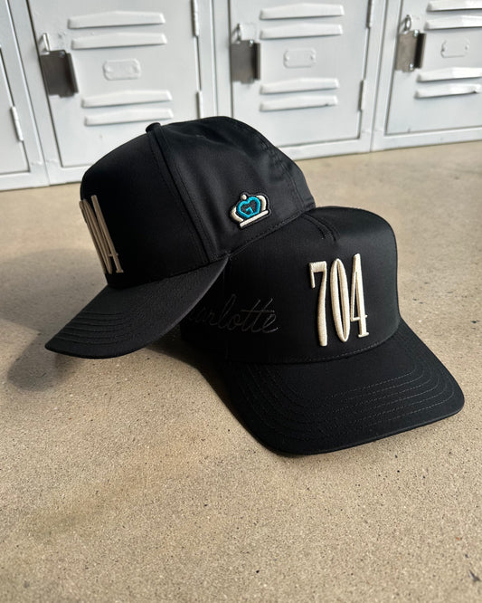 Glory Days Apparel - 704 Wrap Around Charlotte Black Hat
