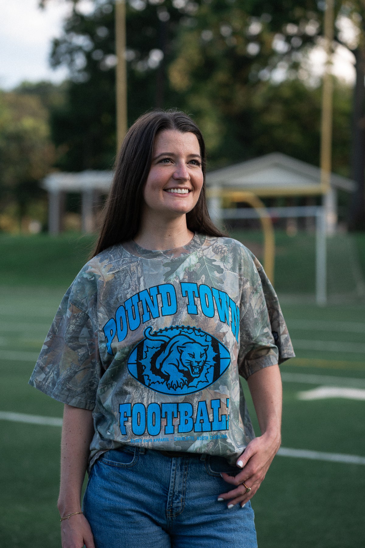 Glory Days Apparel -  Classic Pound Town Football Faded Camo T-Shirt