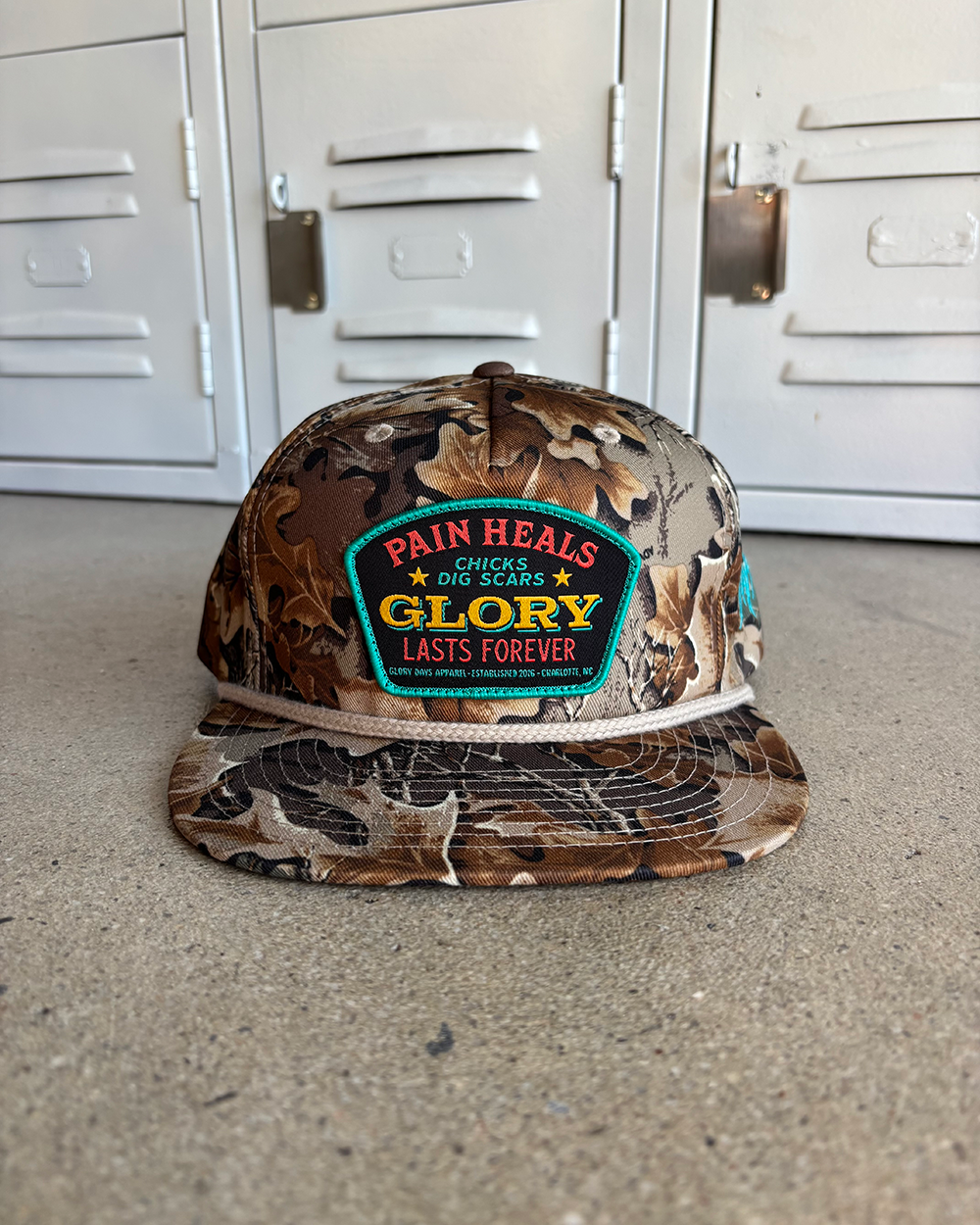 Glory Days Apparel - Glory Lasts Forever Real Tree Camo Rope Hat