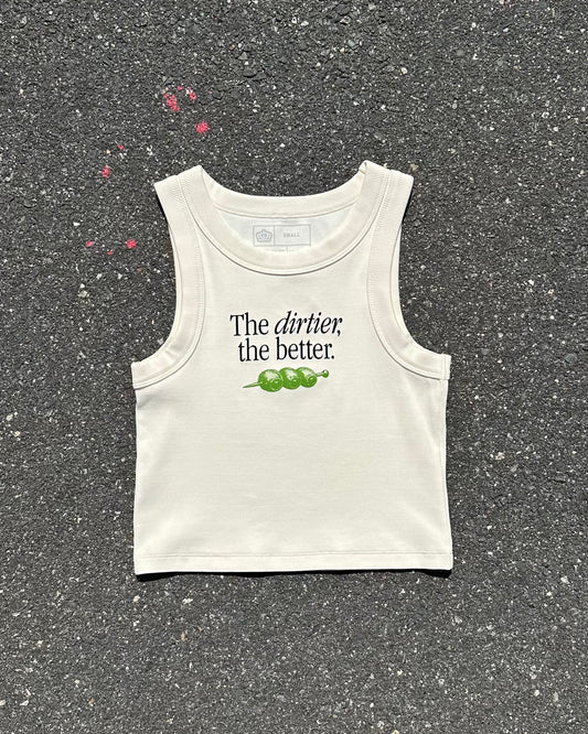 Glory Days Apparel - The Dirtier The Better Ivory Organic Rib Crop Tank