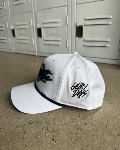 Glory Days Apparel - Charlotte Retro Circle White Rope Hat