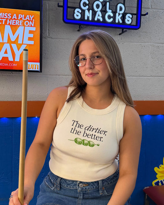 Glory Days Apparel - The Dirtier The Better Ivory Organic Rib Crop Tank