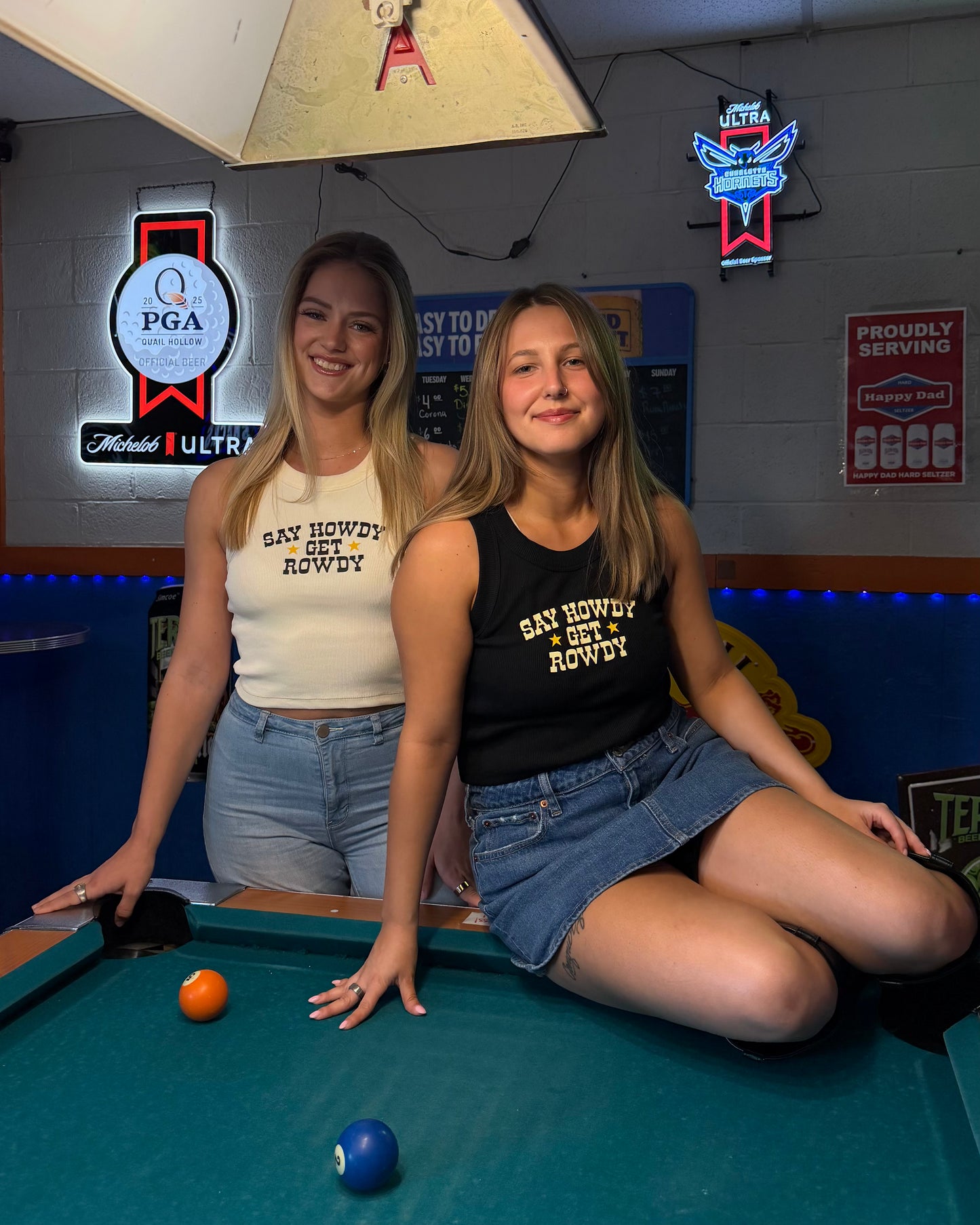 Glory Days Apparel - Say Howdy Get Rowdy Black Organic Rib Crop Tank