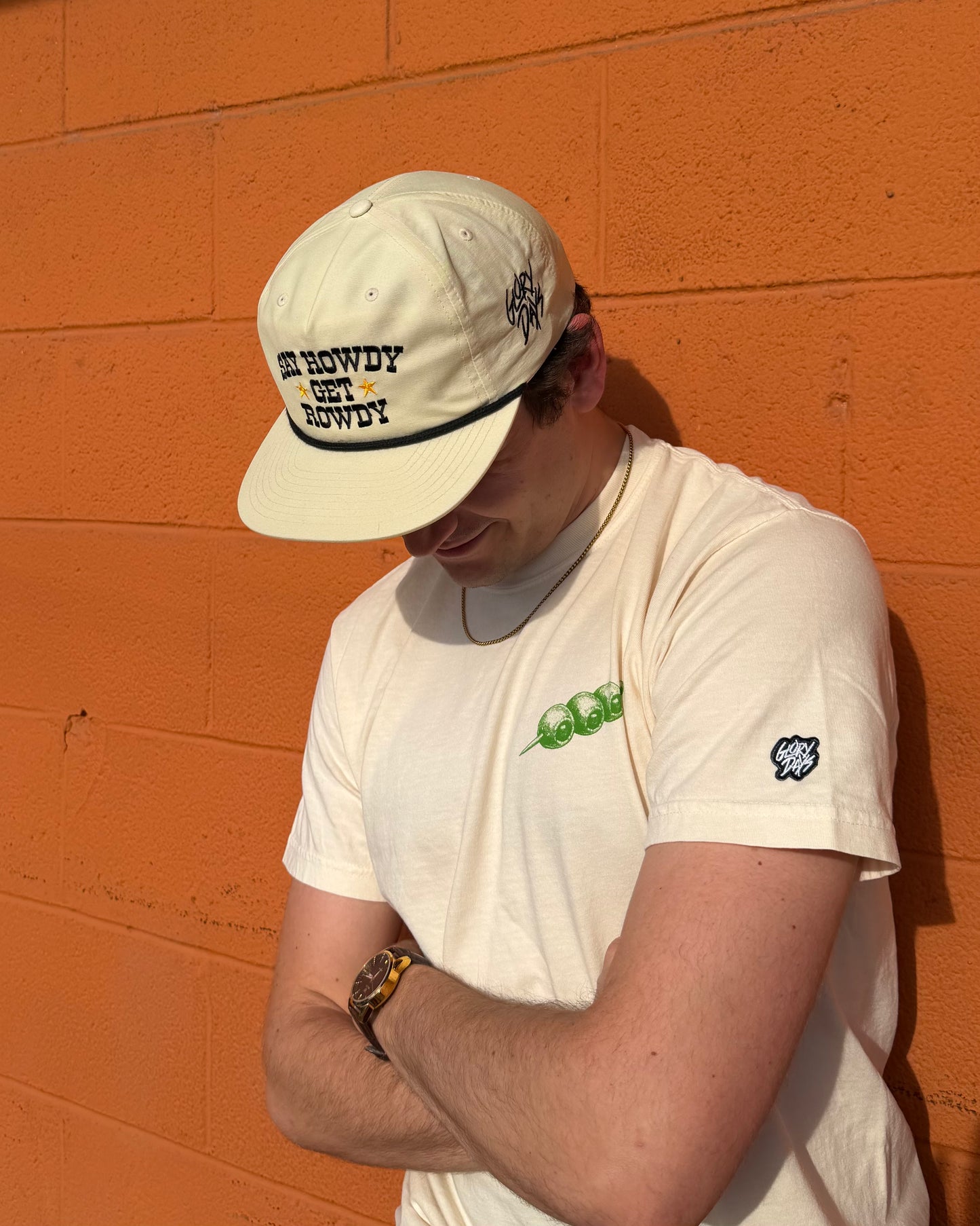 Glory Days Apparel - Say Howdy Get Rowdy Ivory/Black Rope Hat