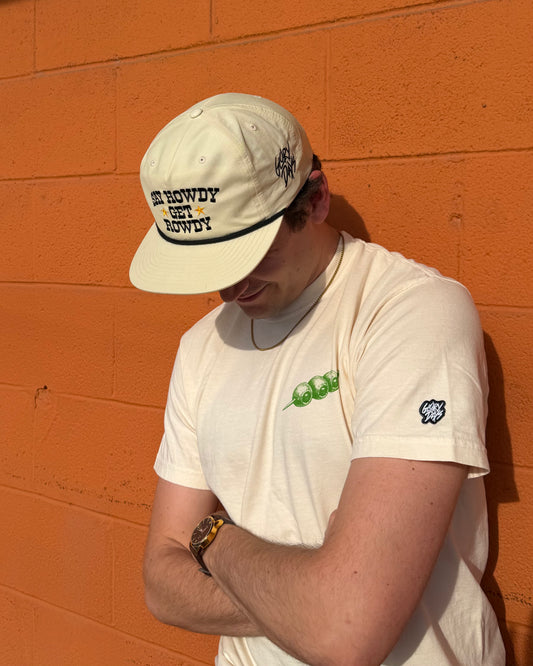 Glory Days Apparel - Say Howdy Get Rowdy Ivory/Black Rope Hat