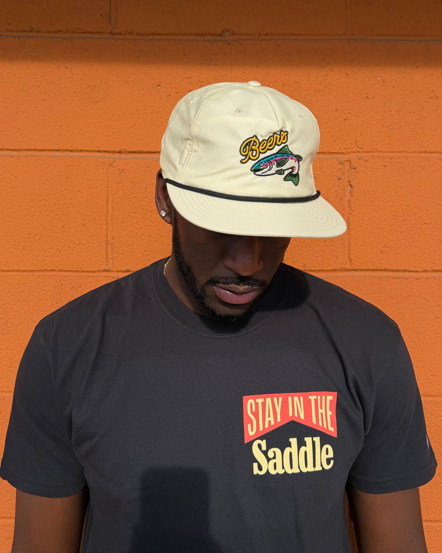 Glory Days Apparel - Beers Fish Ivory/Black Rope Hat