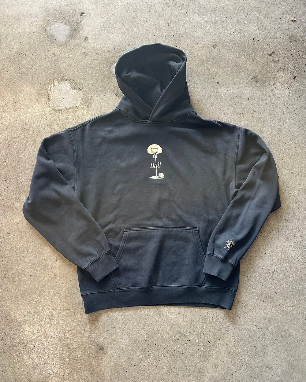 Glory Days Apparel - I Know Ball Faded Black Relaxed Fit Hoodie