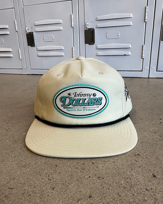 Glory Days Apparel - Johnny Dollars Patch Ivory/Black Rope Hat