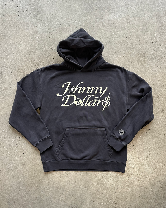 Johnny Dollars X Glory Days Apparel - Johnny Dollars Faded Black Relaxed Fit Hoodie