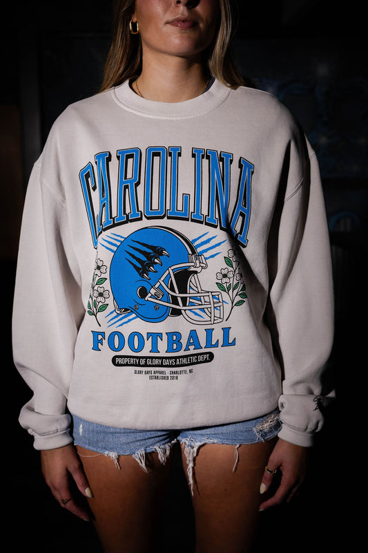 Glory Days Apparel - Vintage Ivory Gridiron Glory Relaxed Fit Sweatshirt