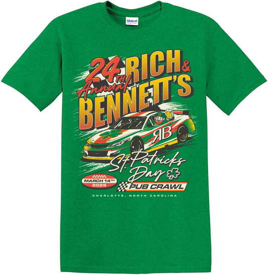 (PRE-SALE SHIPPED) Official 2026 Rich & Bennett Pub Crawl T-Shirt