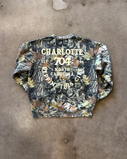 Glory Days Apparel - Reppin' This City Faded Camo Crewneck