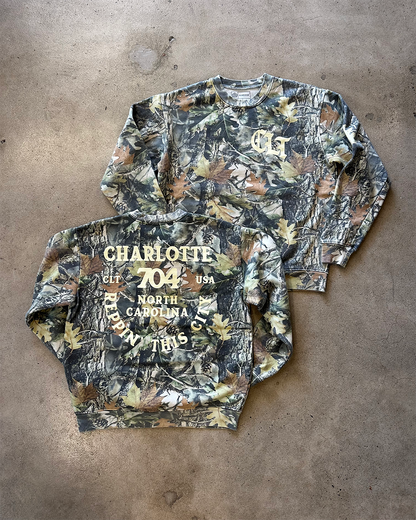 Glory Days Apparel - Reppin' This City Faded Camo Crewneck