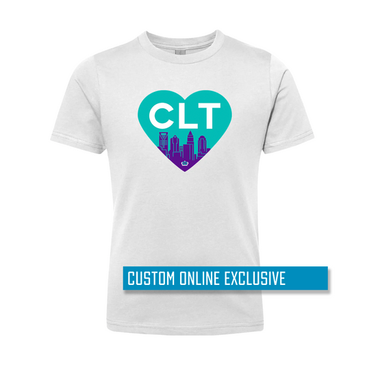 *Custom Online Exclusive* Glory Days Apparel - CLT Heart Teal Youth T-shirt