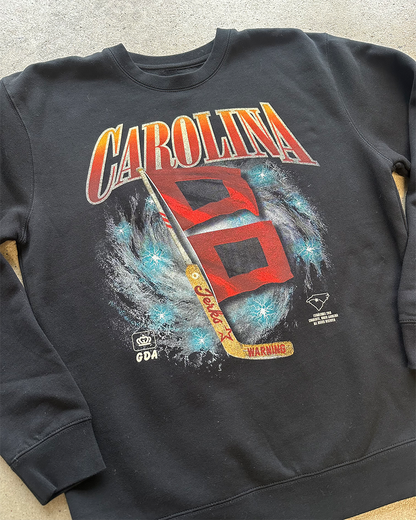 Glory Days Apparel - Thunderstruck Hockey Black Crewneck Sweatshirt