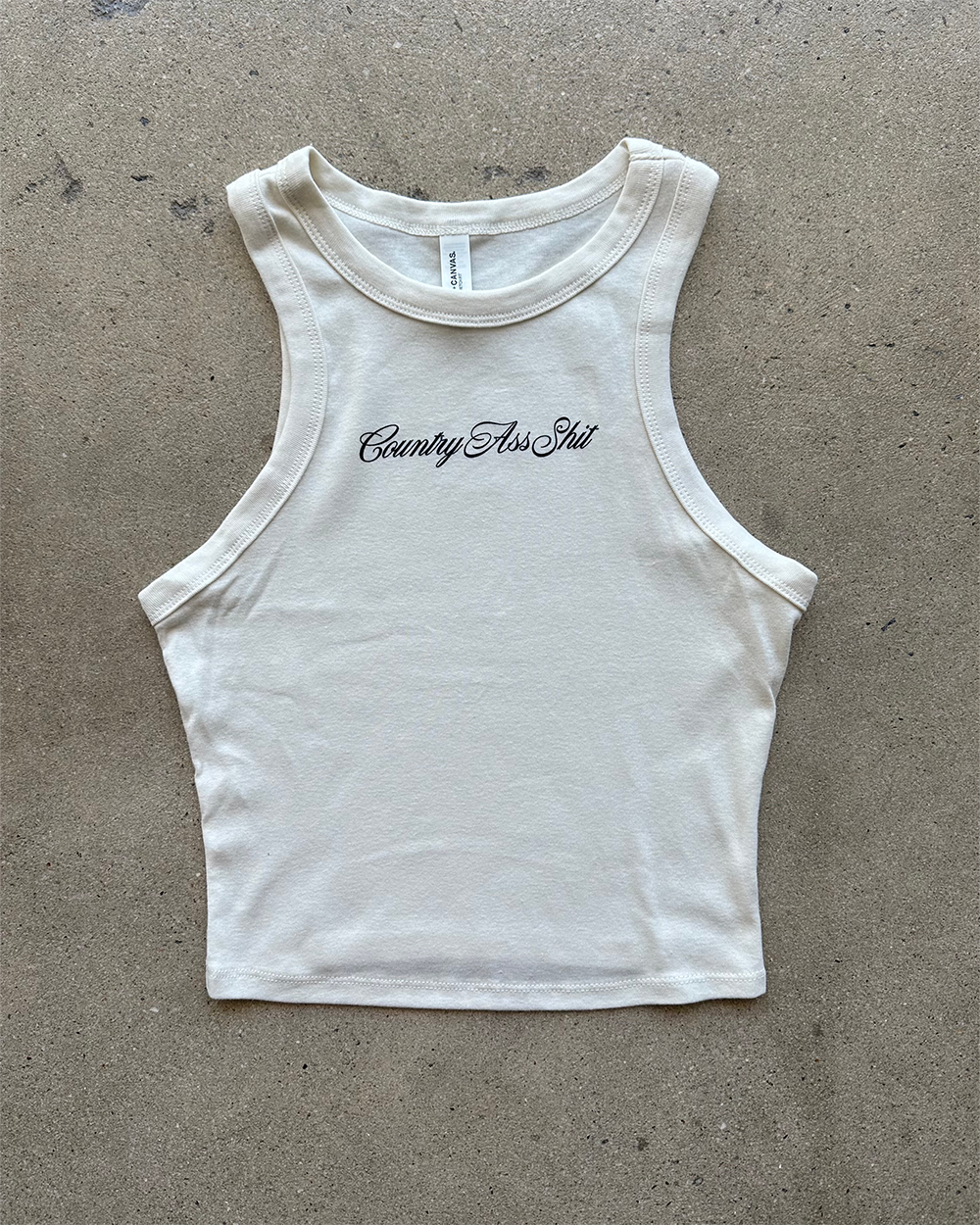 Glory Days Apparel - Country Ass Shit Micro Rib Muscle Crop Tank