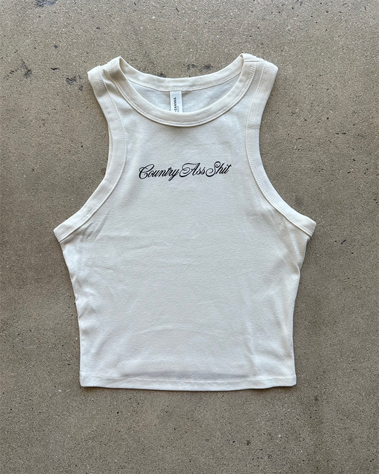 Glory Days Apparel - Country Ass Shit Micro Rib Muscle Crop Tank