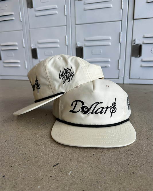 Glory Days Apparel - Dollar$ Ivory/Black Rope Hat