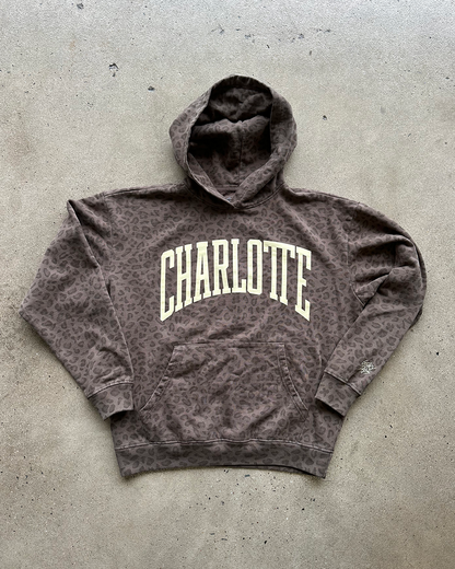 Glory Days Apparel - Charlotte Big Block Faded Brown Leopard Hoodie
