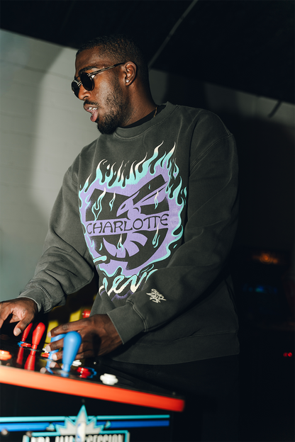 Glory Days Apparel - Charlotte Forever Faded Black Relaxed Fit Sweatshirt