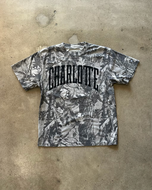 Glory Days Apparel -  Charlotte Big Block Faded Grey Camo T-Shirt