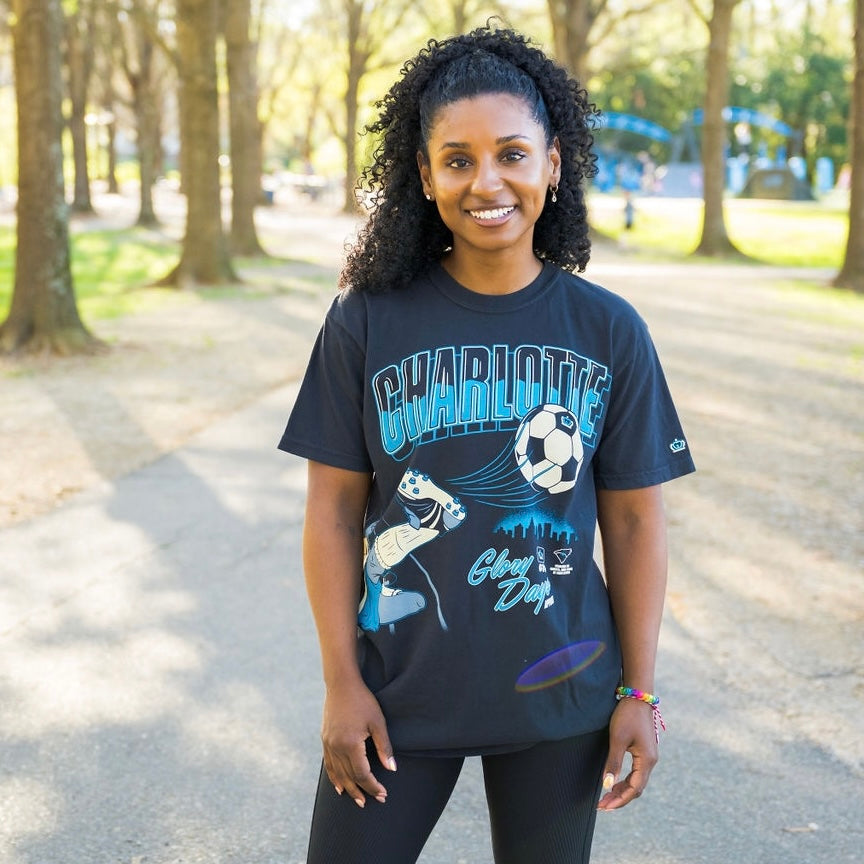 Glory Days Apparel - Wrap Around Charlotte Soccer T-Shirt