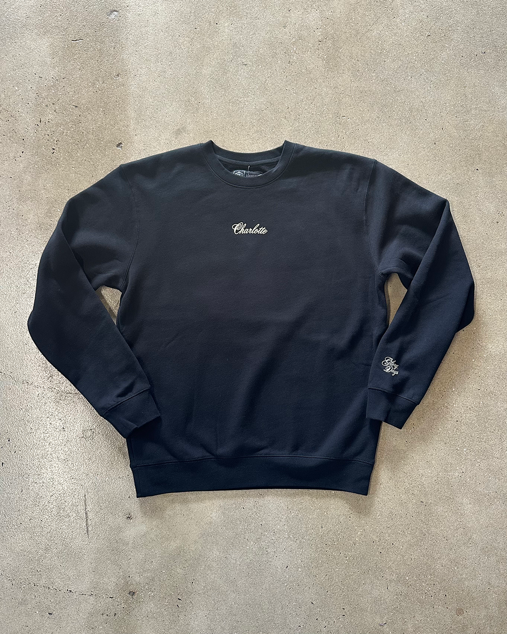 Glory Days Apparel - Charlotte Prestige Black Crewneck Sweatshirt