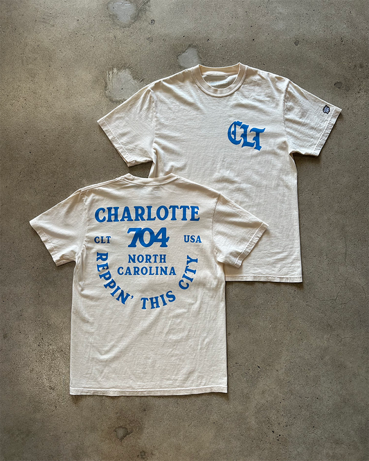 Glory Days Apparel -  Reppin' This City Off-White/Blue T-Shirt