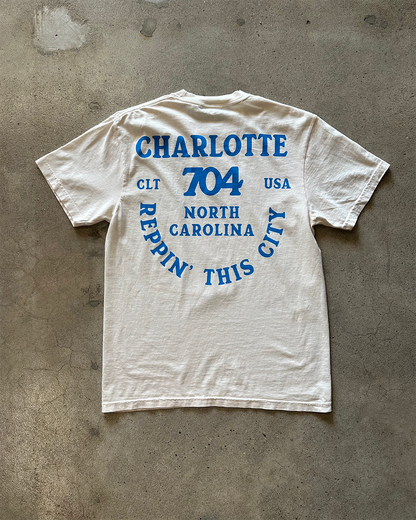 Glory Days Apparel -  Reppin' This City Off-White/Blue T-Shirt
