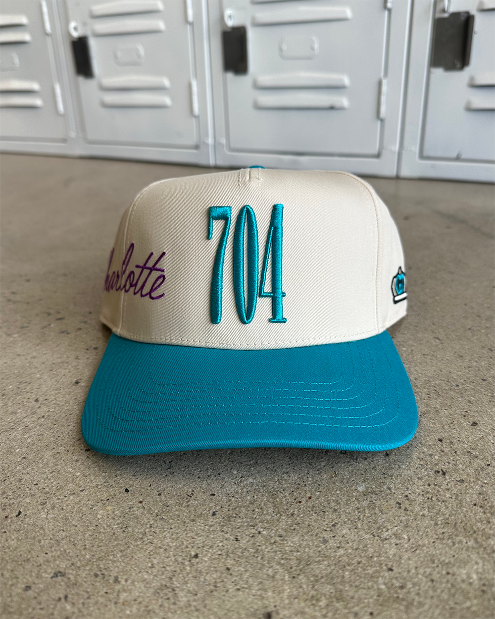 Glory Days Apparel - 704 Wrap Around Charlotte Two Tone Natural/Teal Hat