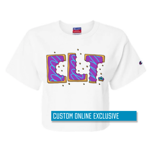 *Custom Online Exclusive* Glory Days Apparel - Wild Berry CLT White Champion Women's Jersey Crop T-Shirt